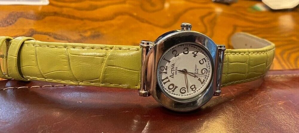 Women's 35mm Silver Tone Activa Watch, Swiss Movement, WR 30M